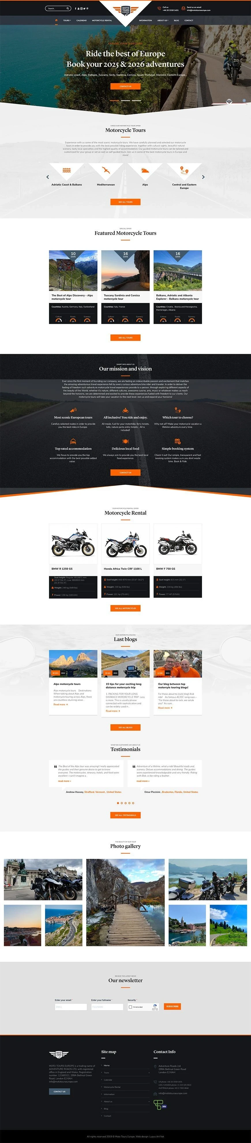 Motorcycle tours in Europe